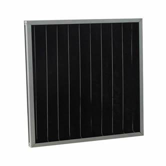 A piece of pleated carbon filter with galvanized frame on the white background.
