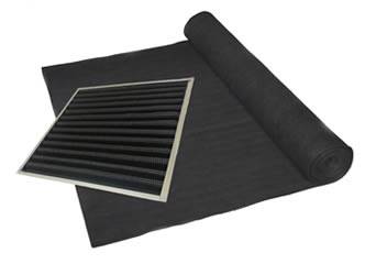 A roll of activated carbon fiber felts and a piece of pleated carbon filter.