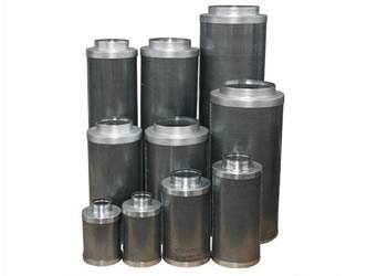 Ten air carbon filters with pre-filter cotton are different in sizes.